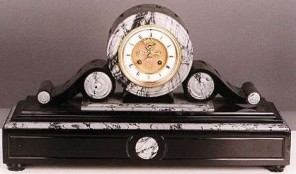 French Art Deco Marble Mantel Clock