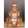 Gilt Bronze And Porcelain Mantle Clock