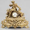 French Large Napoleon III Gilt-Spelter Mantel Clock